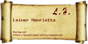 Leiner Henrietta névjegykártya